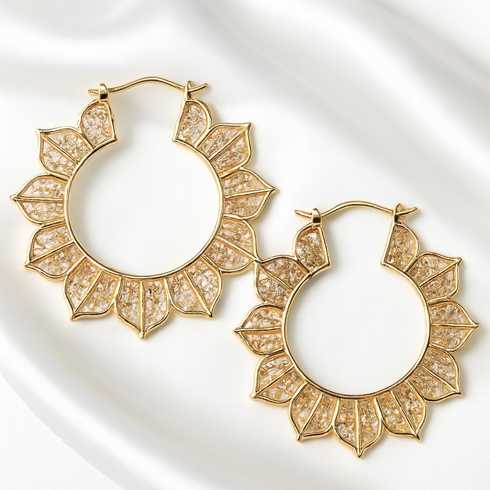 MINICCI Rose Gold tone 2-in Hoop Filigree Design Drop Earrings - Women's Jewelry